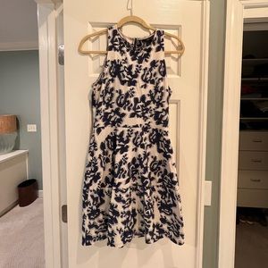 BCBG Maxazria Blue + White Jacquard Dress , size XS